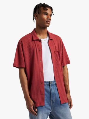 Men's Rust Waffle Knit Shirt