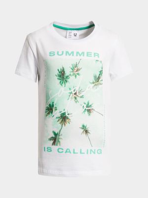 Younger Boys Palm Photo Print T-Shirt