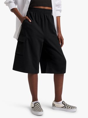 Women's Black Fleece Bermuda Shorts