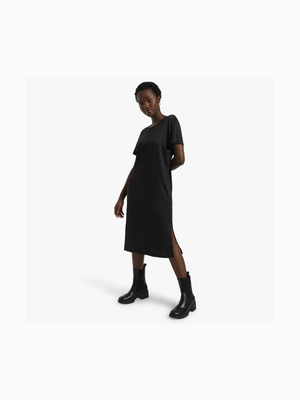 Women's Black Longer Length T-Shirt Dress