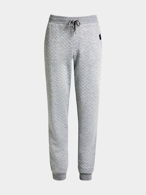 Older Boy's Grey Quilted Joggers