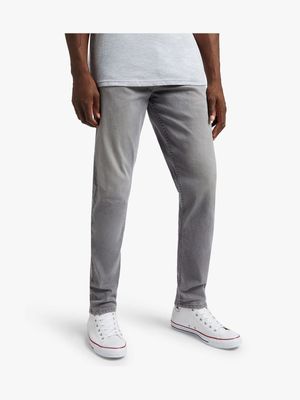 Men's Grey Straight Leg Jeans