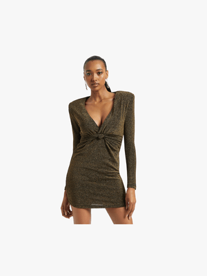 Luella Knotted Bodycon Shimmer Dress