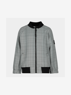 Younger Boys Smart Check Bomber Jacket