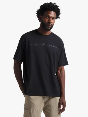 Men's Black Graphic Print T-Shirt