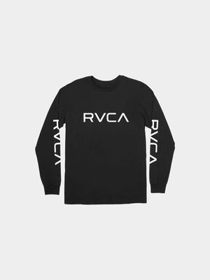 Men's Big RVCA Black Long Sleeve T-Shirt
