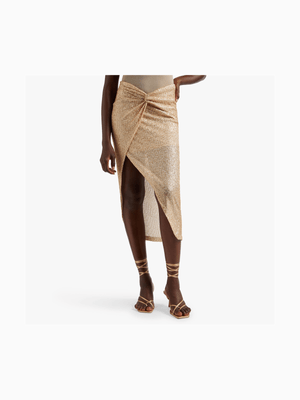Luella Sequin Midi Wrap Skirt