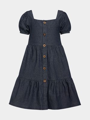 Older Girl's Blue Chambray Button Up Dress