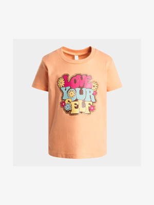 Older Girl's Orange Graphic Print T-Shirt