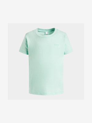 Younger Girl's Aqua Green Basic T-Shirt