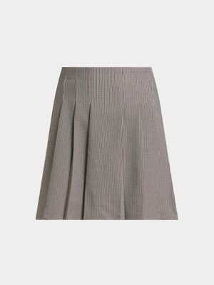 Older Girls Check Box Pleated Skirt