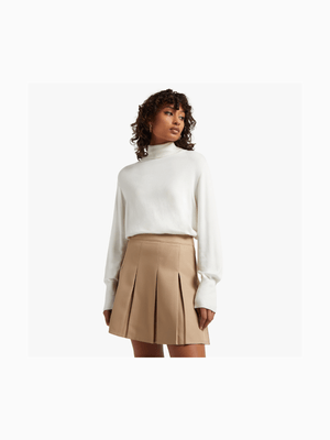 Women's Stone Pleated Mini Skirt