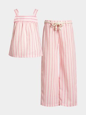 Younger Girls Stripe Top & Pants Set