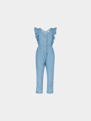 Younger Girl's Blue Jumpsuit