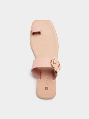 Women's Pink Toe Strap Sandals