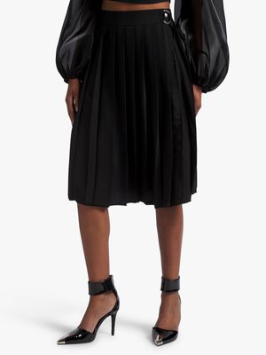 Women's Elwen Design Black Pleated Skirt