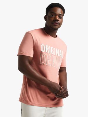 Men's Pink Graphic Print T-Shirt