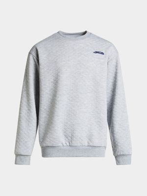 Older Boy's Grey Quilted Sweat Top
