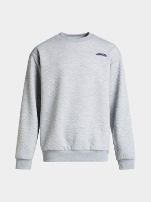 Younger Boy's Grey Quilted Sweat Top