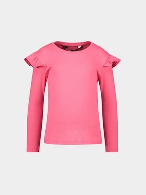Younger Girls Long Sleeve Frill Top