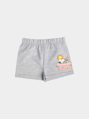 Snoopy Grey Fleece Shorts
