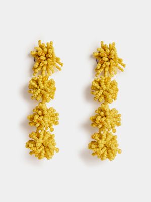Women's Me&B  Yellow Beaded Drop Earrings
