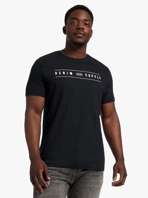 Men's Black Graphic Print T-Shirt