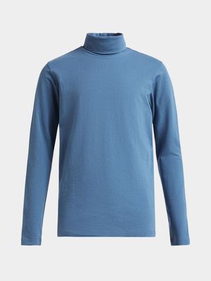 Younger Boy's Blue Poloneck Top