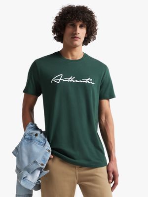 Men's Green Graphic Print T-Shirt