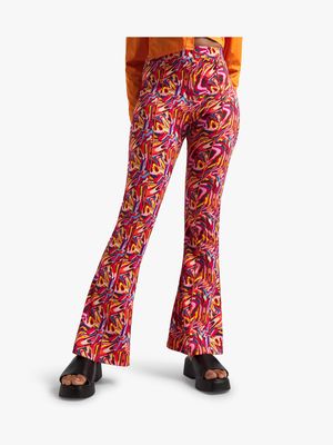 Women's Thula-Tu Orange Flared Pants