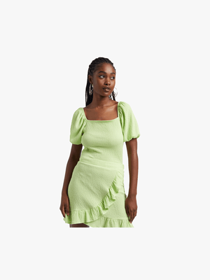 Women's Lime Puff Sleeve Top