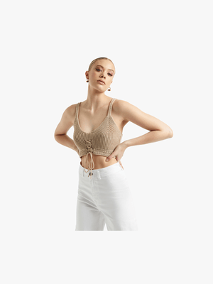 Y&G Crochet Lace-Up Top