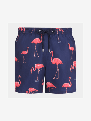 Men's Granadilla Swim Navy Big Flamingo Swimshorts