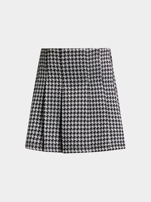 Younger Girls Houndstooth Pleated Skirt
