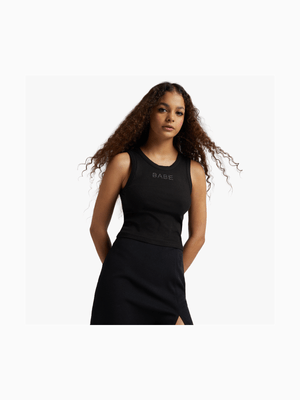 Women's Black 'Babes' Embellished Vest