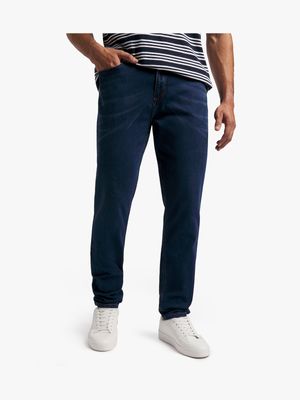 Men's Mid Blue Straight Leg Jeans