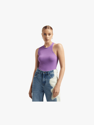 Women's Purple One Shoulder Vest