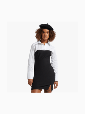 Women's Black Twofer Shirt Dress