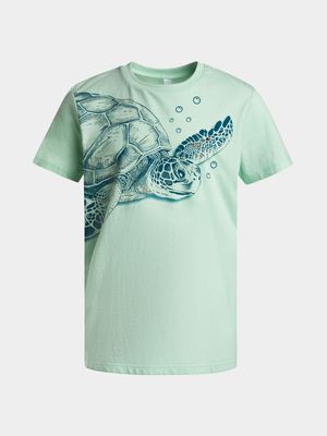 Younger Boy's Mint Graphic Print T-Shirt