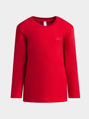 Younger Boy's Red Basic T-Shirt