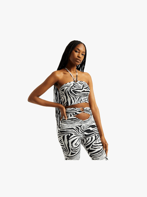 Y&G Slinky Zebra Printed Top