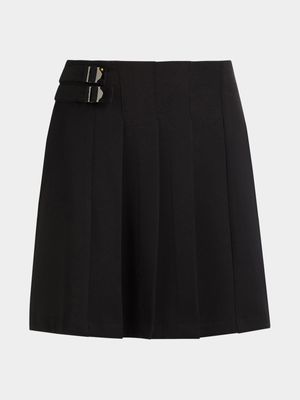 Girls Side Buckle Box Pleated Skirt