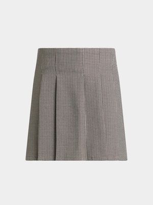 Younger Girls Check Box Pleated Skirt