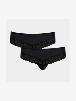 2 Pack Boyleg Panties with Lace