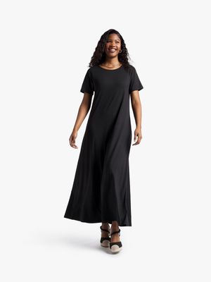 Women's Black Maxi T-Shirt Dress