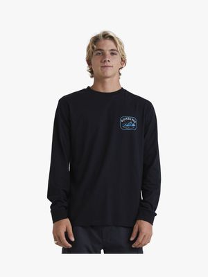 Men's Quiksilver Black Scenic Box Long Sleeve T-Shirt