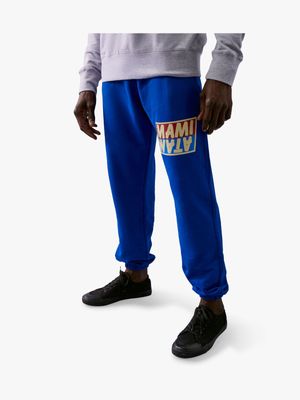 Men's Mami Wata Blue Word Marque Sweatpants