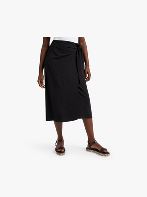 Women's Black Wrap Skirt