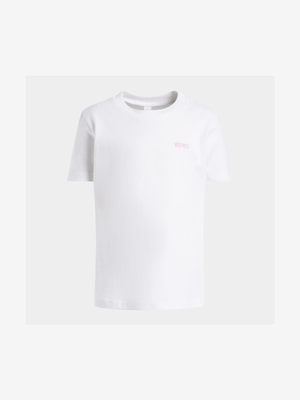 Older Girl's White Basic T-Shirt