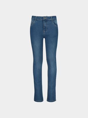 Younger Boy's Mid Blue Skinny Jeans